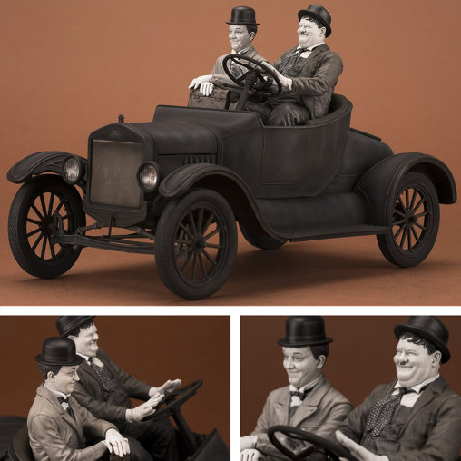 Am Rande der Kreissäge: Laurel und Hardy mit Ford Model T, Fertig-Modell