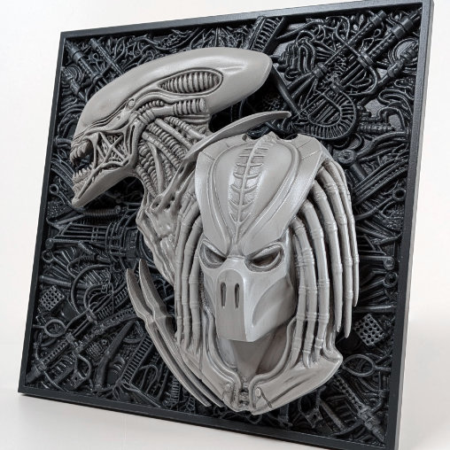 Alien vs. Predator: Final Fight 3D Wallplaque, 3D Wallplaque von SPACEart