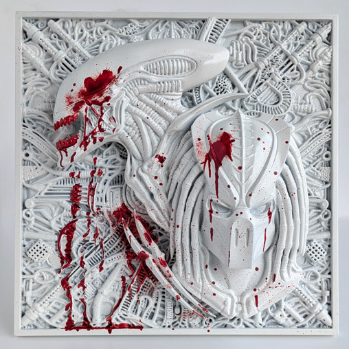 Alien vs. Predator: White Fight 3D Wallplaque, Typ: 3D Wallplaque