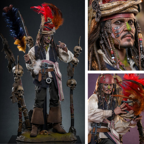 Pirates of the Caribbean - Dead Mans Chest: Pelegostos Chief Jack Sparrow, Typ: 1/6 Figur